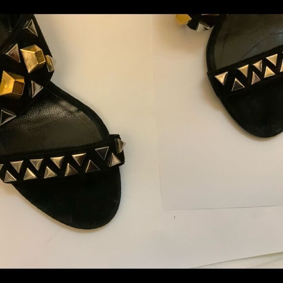 Barbara Bui Sandal Studded and Black suede Leather Heels Size: 36 - Picture 6 of 11
